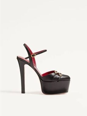 Black Platform Mary Jane High Heel Pumps - Unbranded